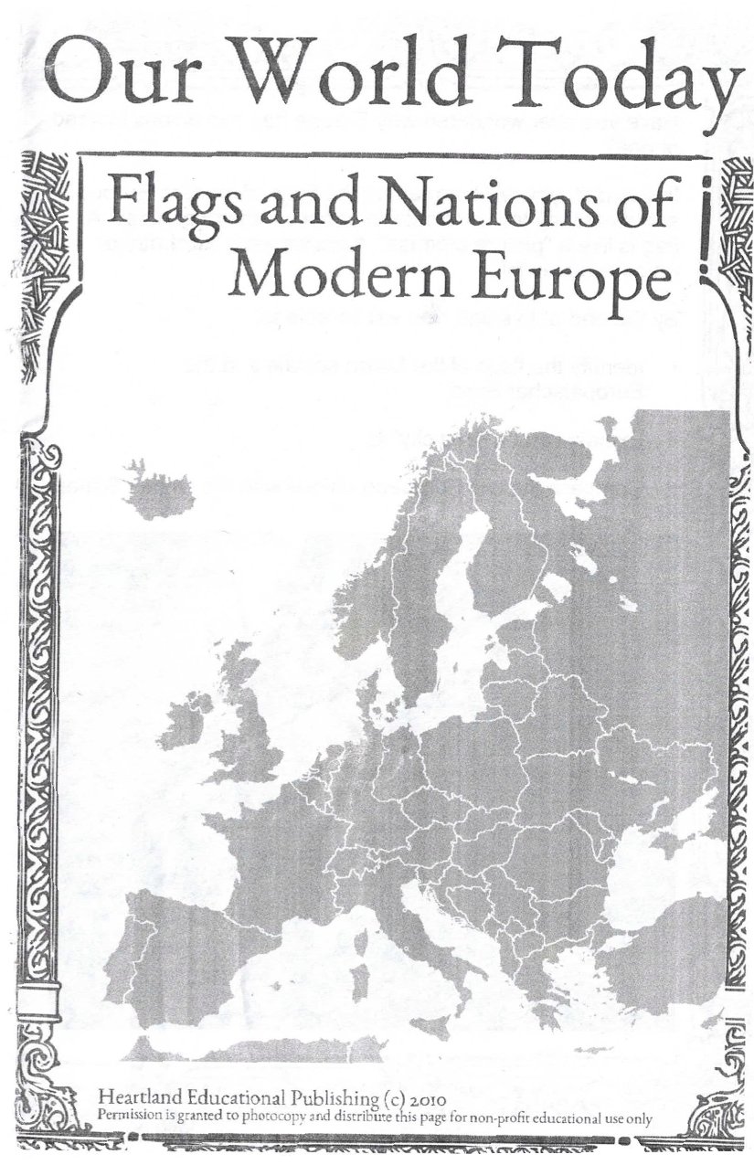 Page 1 of “Our World Today: Flags and Nations of Modern Europe”